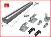 Фурнитура, ролики для откатных ворот DoorHan, 71Х60Х3,5  балка -  6 метров , вес ворот до 400кг.